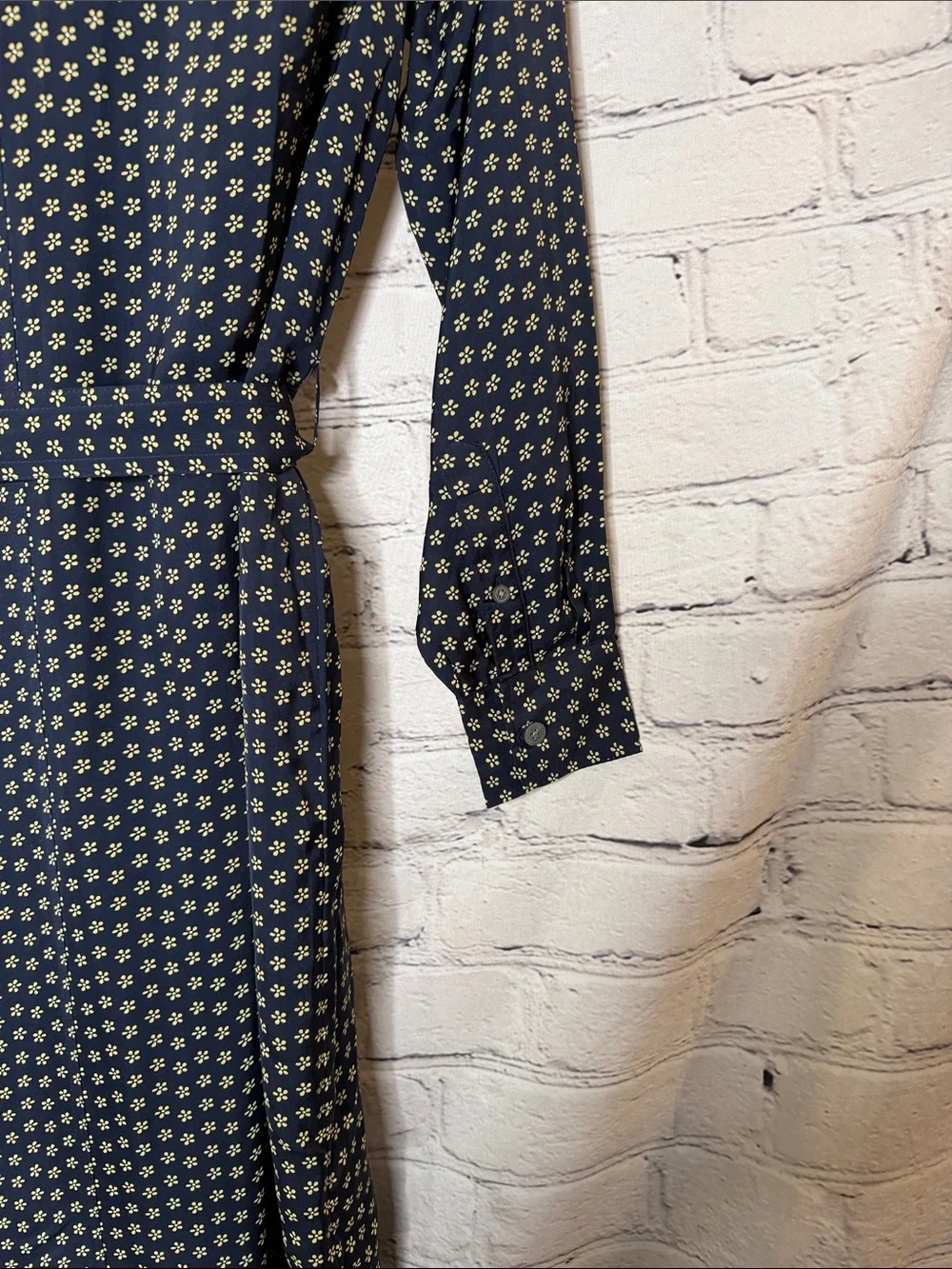 J. Crew Navy Micro Floral Wrap Dress Size 0 Brand New W/Tags